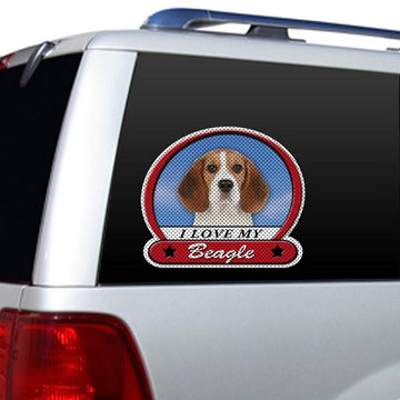 I Love My Beagle Picture Large Window Film Decal Sticker