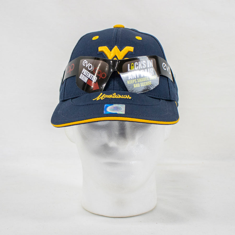 NCAA West Virginia Mountaineers EVOCAP Baseball Hat Built in Sunglasses Holder - jacks-good-deals