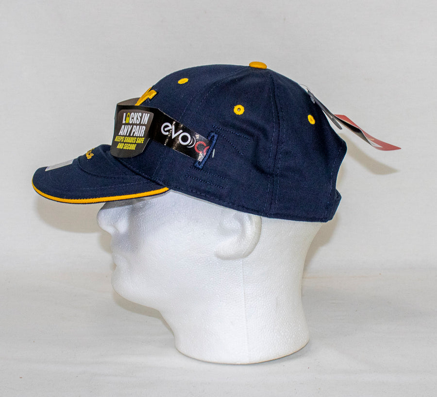 NCAA West Virginia Mountaineers EVOCAP Baseball Hat Built in Sunglasses Holder - jacks-good-deals
