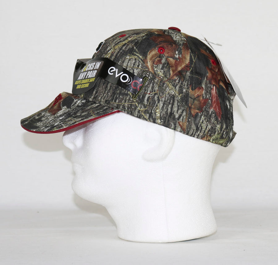 NCAA South Carolina Gamecocks Camo EVOCAP Baseball Hat Built in Sunglasses Holder - jacks-good-deals