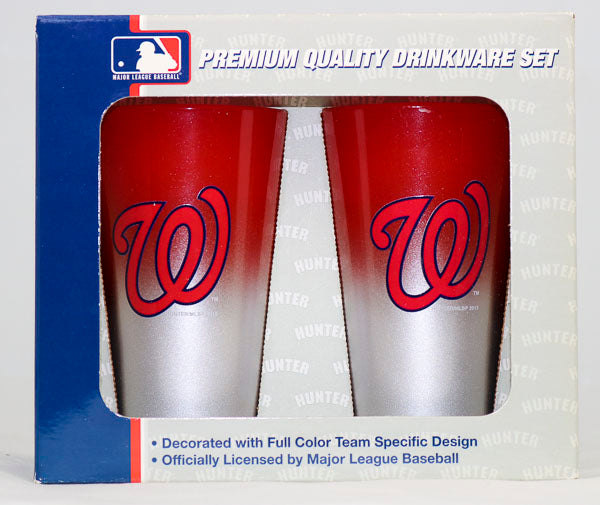 Washington Nationals MLB Color Chrome 17oz Drink Glass Gift Set