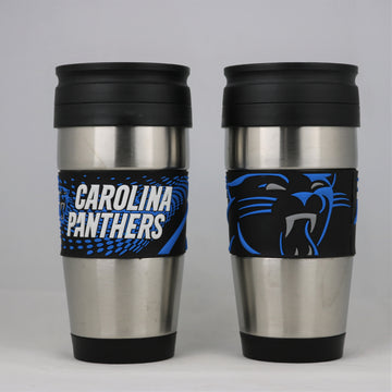 Carolina Panthers NFL Officially Licensed 15oz Stainless Steel Tumbler w/ PVC Wrap