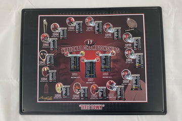ALABAMA FOOTBALL TITLE TOWN NATIONAL CHAMPS PRINT TIN SIGN PICTURE