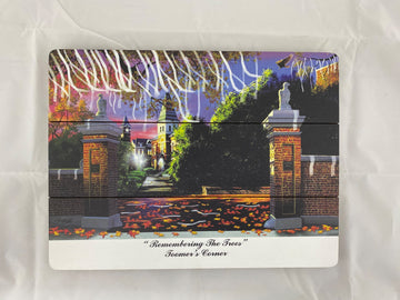 AUBURN FOOTBALL TOOMERS CORNER REMEMBER THE TREES PRINT ON WOOD PALLET PICTURE