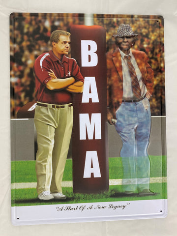 ALABAMA FOOTBALL START OF A NEW LEGACY PRINT EMBOSSED TIN SIGN
