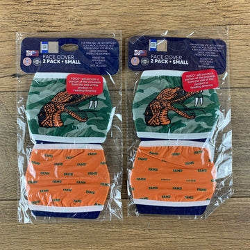 NCAA FAMU YOUTH SIZE Game Day Adjustable Face Mask Two Packs (4 Masks)