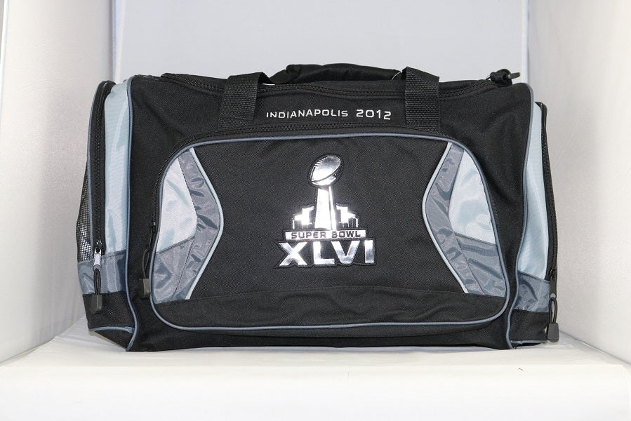 Super Bowl XLVI Lucas Oil Stadium Indianapolis 2012 Officially Licensed NFL Duffel Bag