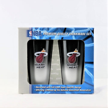 Miami Heat NBA Color Chrome 17oz Drink Glass Gift Set