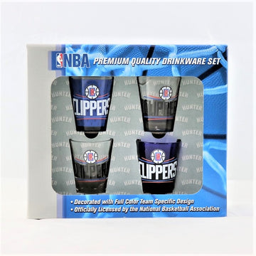 Los Angeles Clippers NBA 4pc Hunter 2oz collector shot glass set