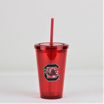 South Carolina Gamecocks NCAA Licensed 16oz Sip-N-Go w/ Lid and Straw Double Walled Cup