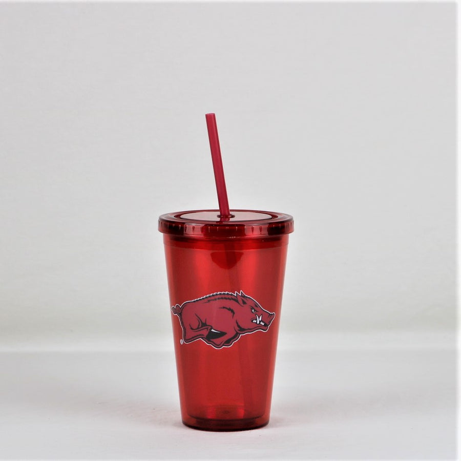 Arkansas Razorbacks NCAA Licensed 16oz Sip-N-Go w/ Lid and Straw Double Walled Cup