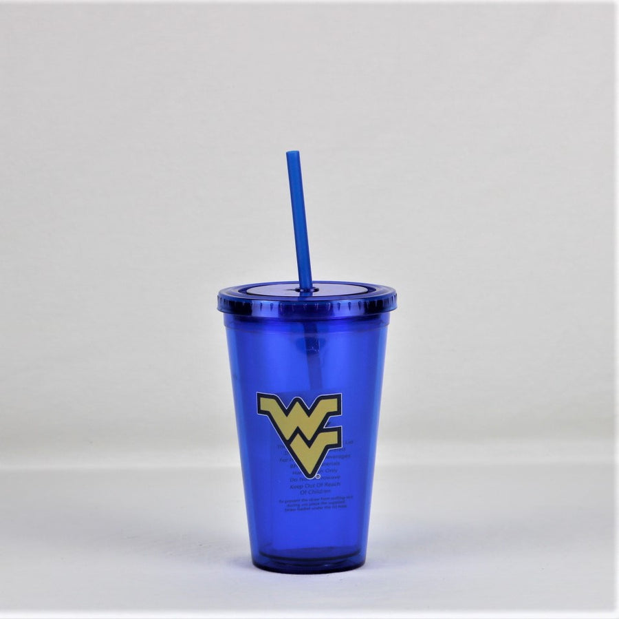 West Virginia Mountaineers NCAA Licensed 16oz Sip-N-Go w/ Lid and Straw Double Walled Cup