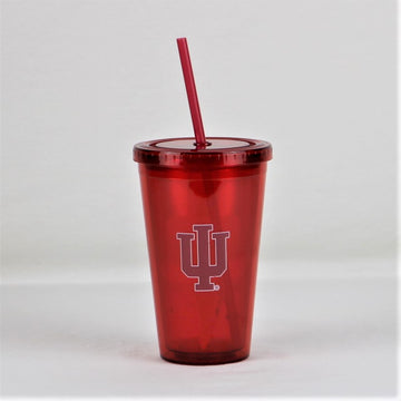 Indiana Hoosiers NCAA Licensed 16oz Sip-N-Go w/ Lid and Straw Double Walled Cup