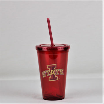 Iowa State Cyclones NCAA Licensed 16oz Sip-N-Go w/ Lid and Straw Double Walled Cup