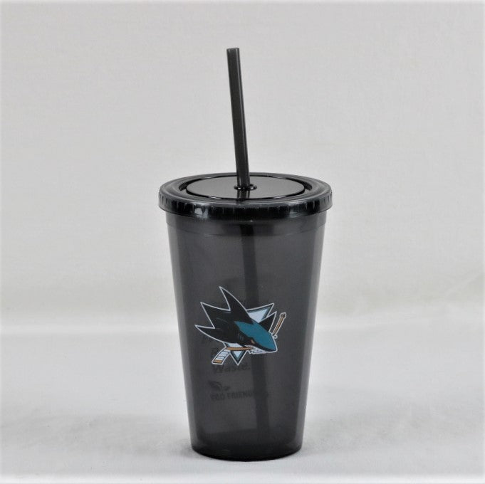 San Jose Sharks NHL Licensed 16oz Sip-N-Go w/ Lid and Straw Double Walled Cup