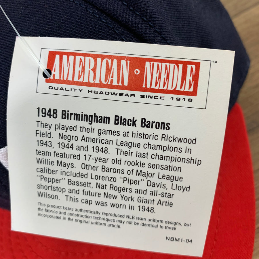 American Needle Birmingham Black Barons - Mens Statesman Snapback Hat
