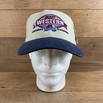 NHL 2001 Western Conference Champions Colorado Avalanche Tan Adjustable Hockey Cap
