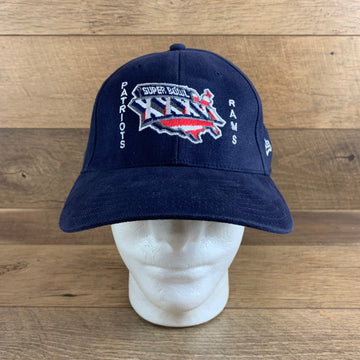 NFL Super Bowl XXXVI 2002 New England Patriots + St. Louis Rams Exclusive Dome Collection Navy Adjustable Hat