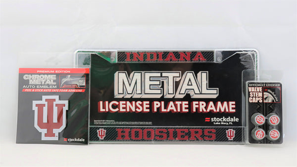 Indiana Hoosiers 3pc License Plate Automotive Fan Kit - jacks-good-deals
