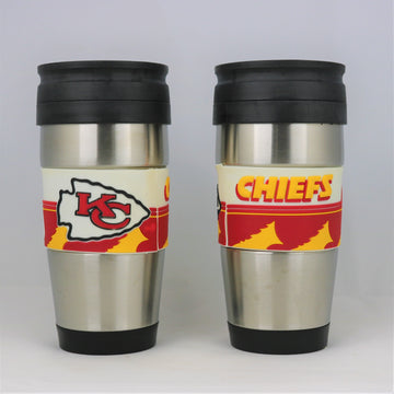 Kansas City Chiefs NFL Officially Licensed 15oz Stainless Steel Tumbler w/ PVC Wrap