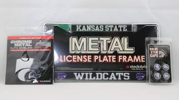 Kansas State Wildcats 3pc License Plate Automotive Fan Kit - jacks-good-deals