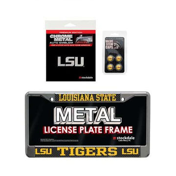 Louisiana State LSU Tigers 3pc License Plate Automotive Fan Kit - jacks-good-deals