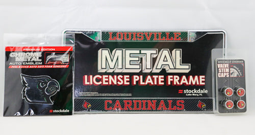 Louisville Cardinals 3pc License Plate Automotive Fan Kit - jacks-good-deals