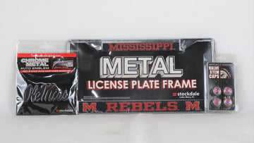 Mississippi Rebels NCAA Official 3pc License Plate Automotive Fan Kit - jacks-good-deals