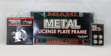 Miami Hurricanes NCAA Official 3pc License Plate Automotive Fan Kit - jacks-good-deals