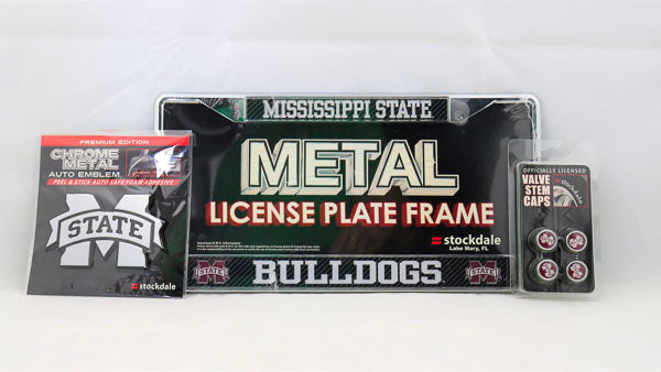 Mississippi State Bulldogs NCAA Official 3pc License Plate Automotive Fan Kit - jacks-good-deals