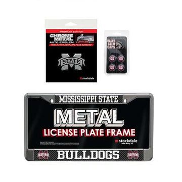 Mississippi State Bulldogs NCAA Official 3pc License Plate Automotive Fan Kit - jacks-good-deals