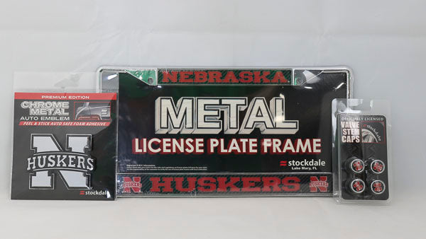 Nebraska Huskers 3pc License Plate Automotive Fan Kit - jacks-good-deals