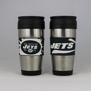 New York Jets NFL Officially Licensed 15oz Stainless Steel Tumbler w/ PVC Wrap