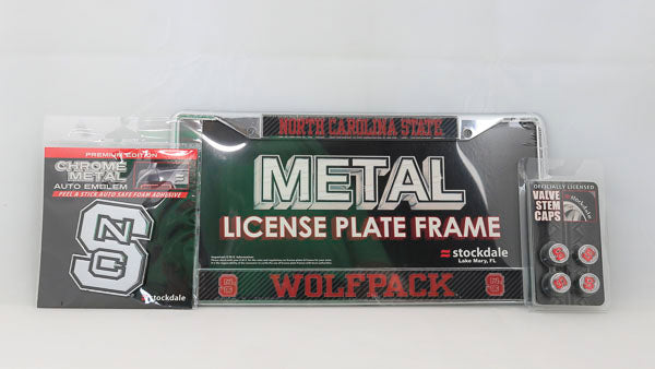 North Carolina State Wolfpack 3pc License Plate Automotive Fan Kit - jacks-good-deals