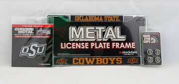 Oklahoma State Cowboys 3pc License Plate Automotive Fan Kit - jacks-good-deals