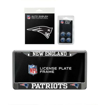 New England Patriots NFL Official 3pc License Plate Automotive Fan Kit