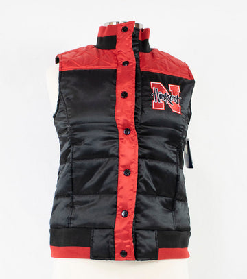 NCAA Nebraska Cornhuskers Womens Polar Puffer Vest Officially Licensed New - jacks-good-deals