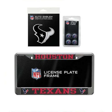Houston Texans NFL Official 3pc License Plate Automotive Fan Kit