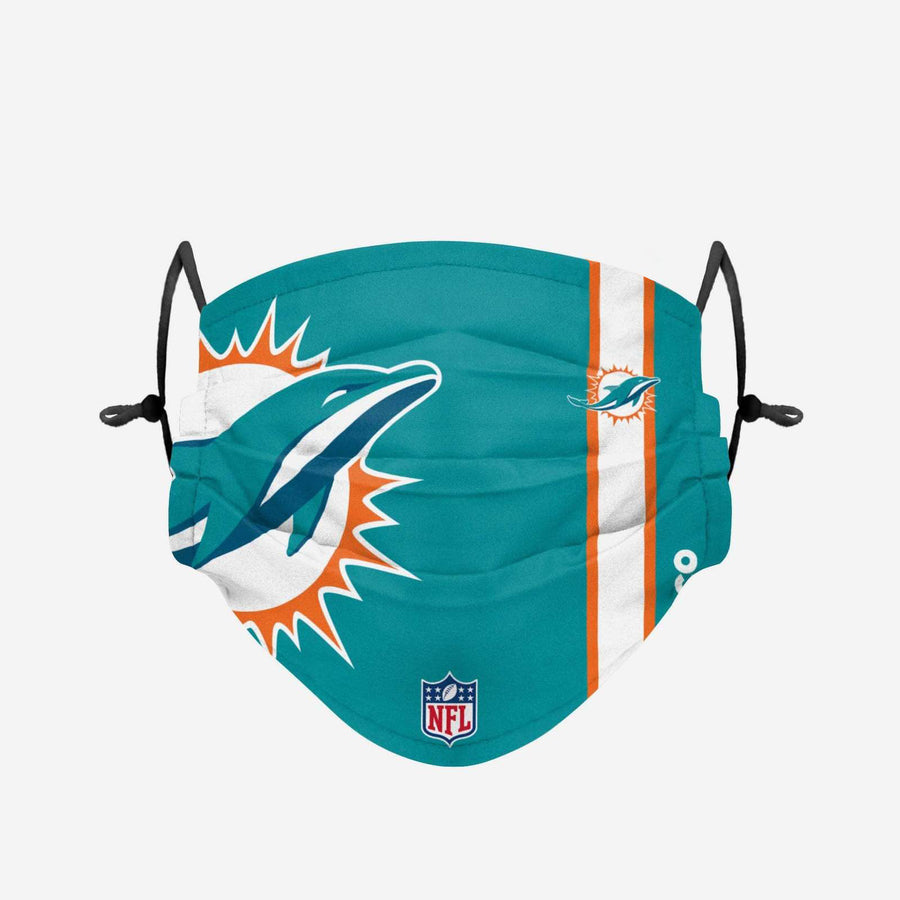 NFL Miami Dolphins YOUTH SIZE Gameday Adjustable Face Mask Four 2pks (8 masks)
