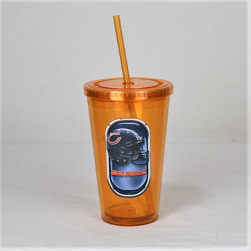 Chicago Bears NFL Licensed 16oz Sip-N-Go w/ Lid and Straw Double Walled Cup