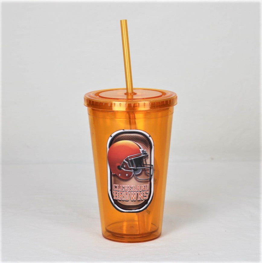 Cleveland Browns NFL Licensed 16oz Sip-N-Go w/ Lid and Straw Double Walled Cup