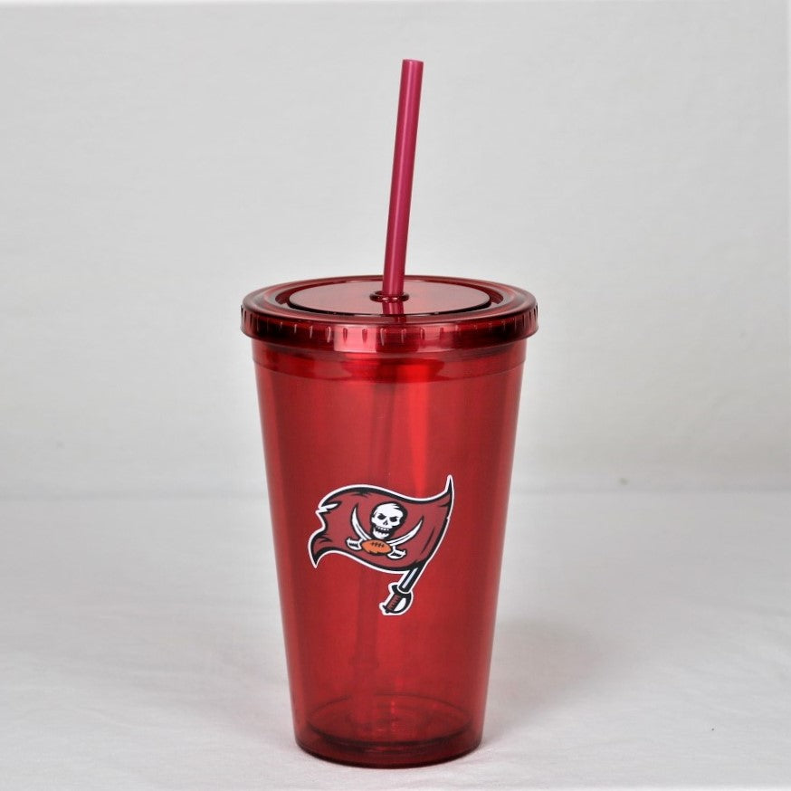 Tampa Bay Buccaneers NFL Licensed 16oz Sip-N-Go w/ Lid and Straw Double Walled Cup