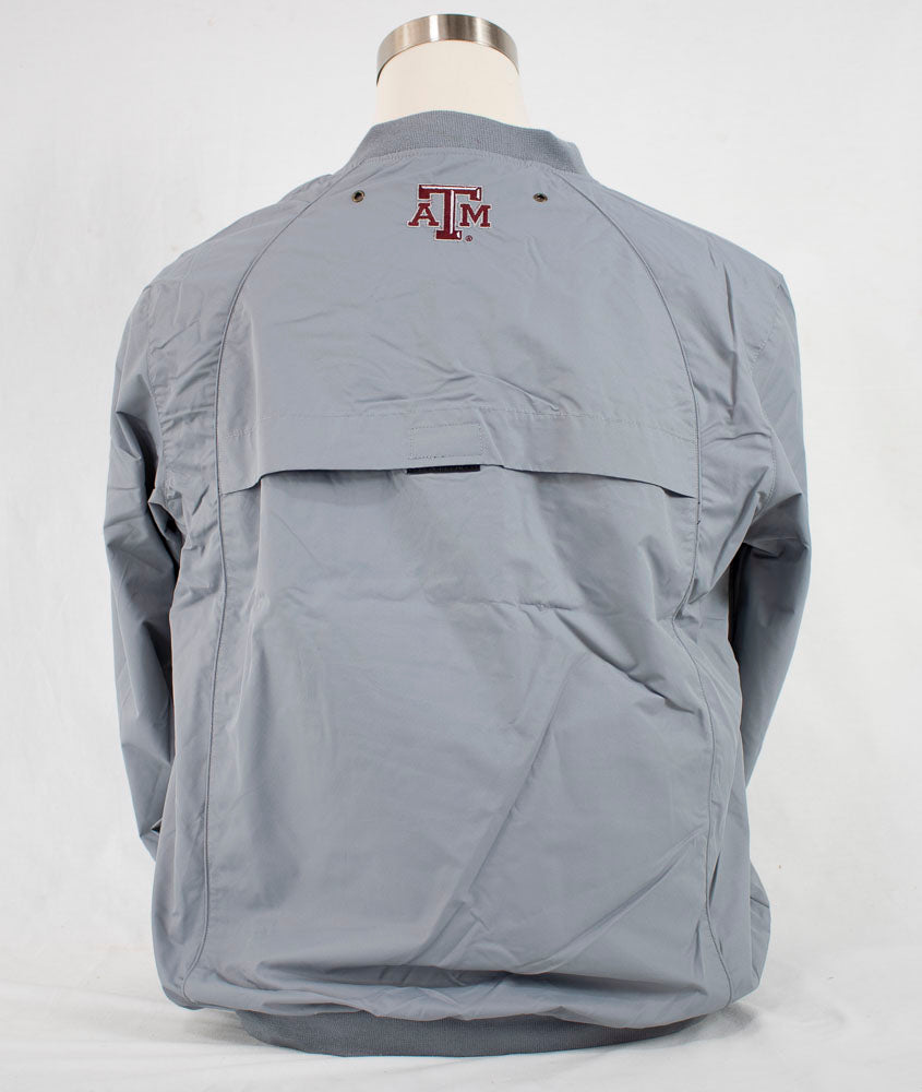 Men's Franchise Club Texas A&M Aggies Trainer Coach Windshell Pullover Adult Grey - jacks-good-deals