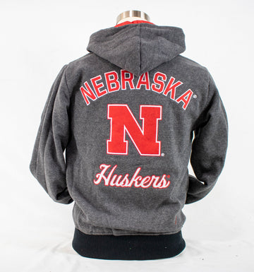 NCAA Nebraska Cornhuskers Reversible Hooded Jacket Officially Licensed - jacks-good-deals