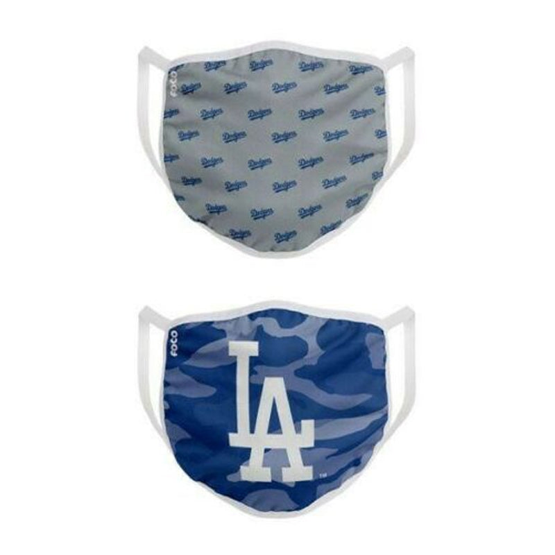 MLB LA Dodgers YOUTH SIZE Gameday Adjustable Face Mask Two 2pks (4 masks)
