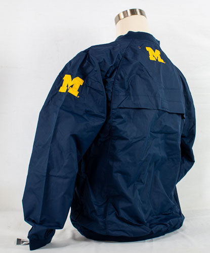 Men's Franchise Club Michigan Wolverines Trainer Coach Windshell Pullover Adult - jacks-good-deals