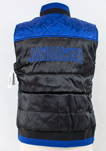 NCAA Team Kansas Jayhawks Women's Polar Puffer Vest Officially Licensed New - jacks-good-deals