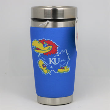 Kansas Jayhawks Mugzie NCAA Stainless Steel 16oz Travel Tumbler Coffee Mug Cup