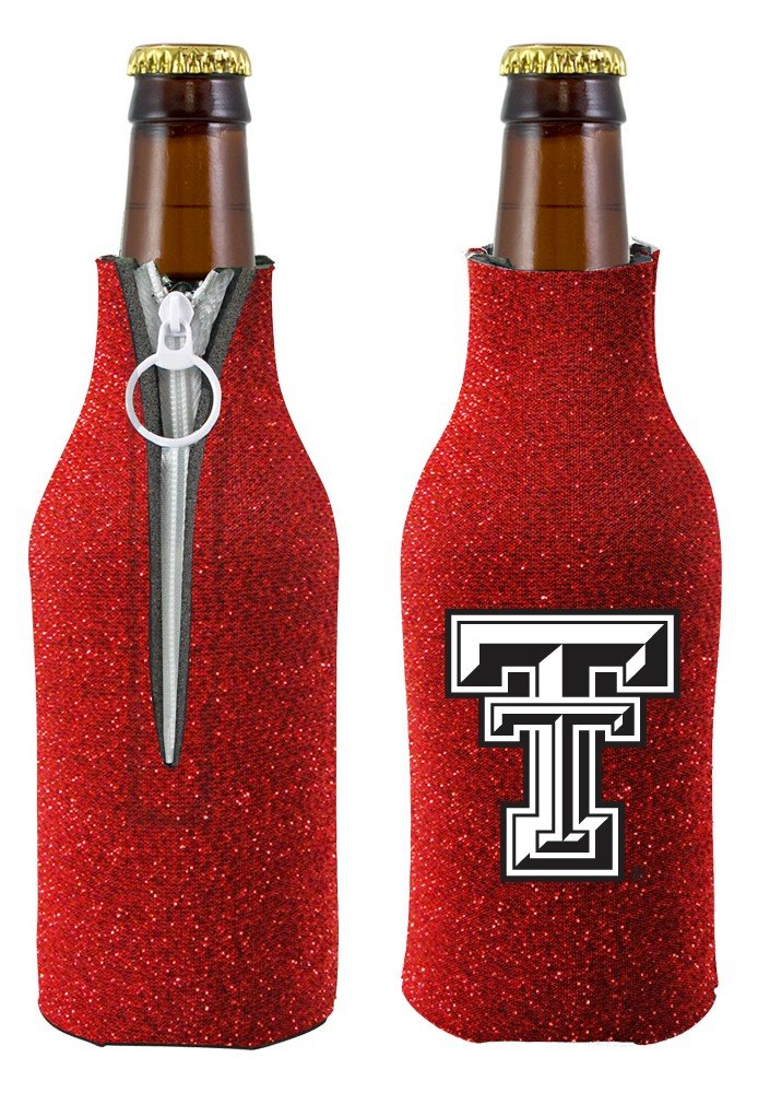 Texas Tech Glitter Zippered Bottle Coolie Koozie - jacks-good-deals