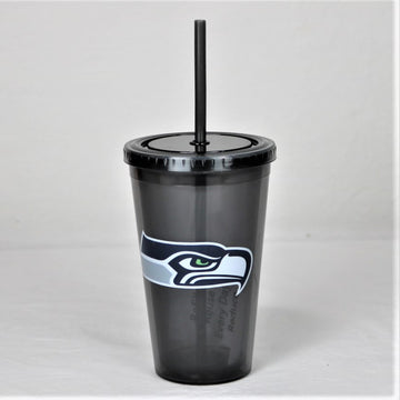 Seattle Seahawks NFL Licensed 16oz Sip-N-Go w/ Lid and Straw Double Walled Cup